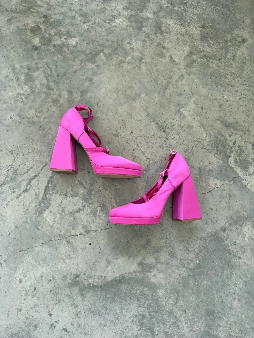Nasty Gal Fuchsia Platform Mary Jane Heels